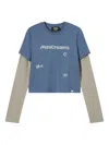 Mini Cream Layered Graphic-print Top In Blue