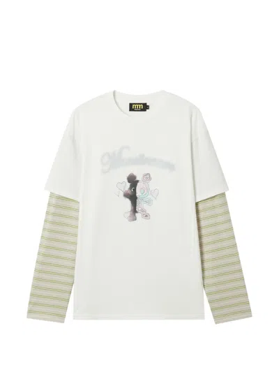 Mini Cream Layered T-shirt In White