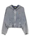 Mini Cream Logo-embroidered Jacket In Blue
