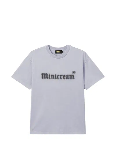 Mini Cream Logo-print T-shirt In Gray