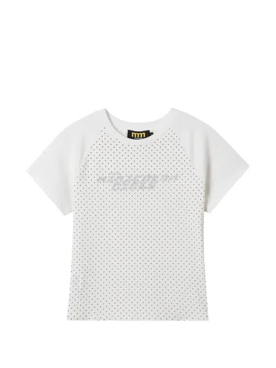 Mini Cream Polka-dot T-shirt In White