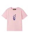 Mini Cream Rabbit-print Cotton T-shirt In Pink