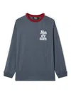 Mini Cream Raglan-sleeve Logo-print Top In Blue