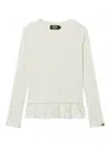 Mini Cream Ruffled T-shirt In White
