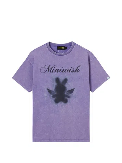 Mini Cream Short-sleeve Crew-neck T-shirt In Purple