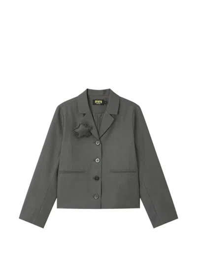 Mini Cream Star-patchwork Single-breasted Jacket In Multi