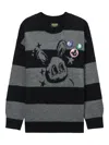 Mini Cream Striped Graphic-design Sweater In Black