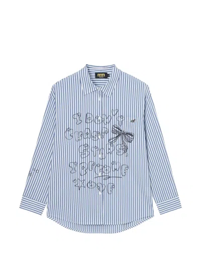 Mini Cream Striped Graphic-print Shirt In Multi