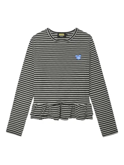 Mini Cream Striped Long-sleeve T-shirt In Multi