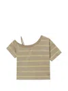 Mini Cream Striped Single-strap Top In Multi
