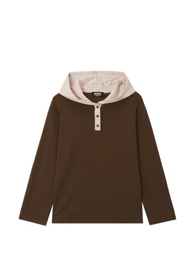 Mini Cream Striped-hood Logo-embroidered Hoodie In Animal Print