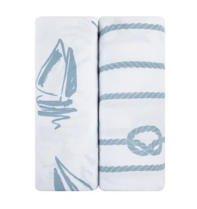 Mini Crib Sheet Baby Fitted Pack N Play In Blue Nautical