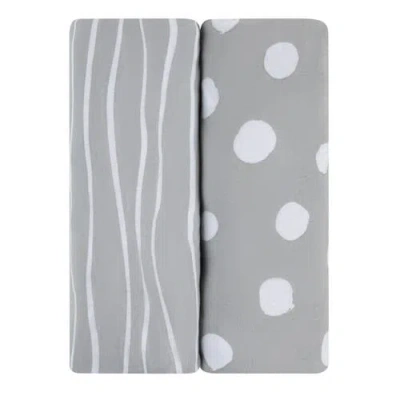 Mini Crib Sheet Baby Fitted Pack N Play In Grey & White Abstract