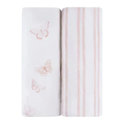 Mini Crib Sheet Baby Fitted Pack N Play In Pink Butterflies