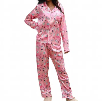 Mini Dreamers Kids' Tay Tay Showgirl Silky Set In Pink
