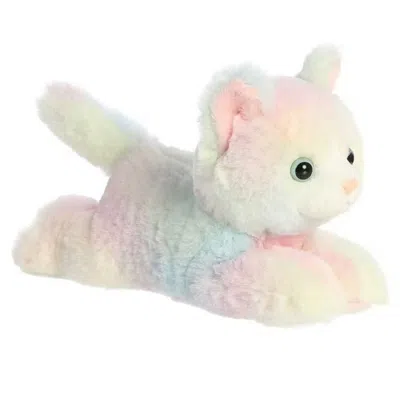 Mini Flopsie Aurora  Rainbow Kitten Stuffed Animal - 8-inch Plush In White