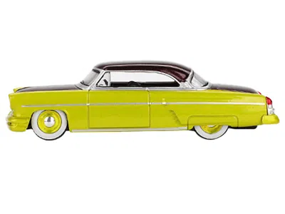 Mini Gt 1954 Lincoln Capri Hot Rod Lime Yellow Metallic And Brown Metallic Limited Edition 1/64 Diecast Mode