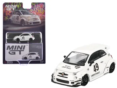 Mini Gt Abarth 595 #49 "lb-works X Abas Works" Gara White Limited Edition 1/64 Diecast Model Car By
