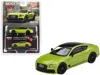Mini Gt Bentley Continental Gt Limited Edition By Mulliner Green Metallic With Black Top Limited Edition To 