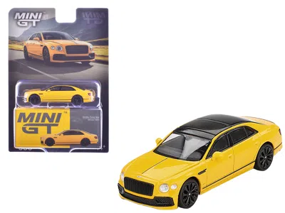 Mini Gt Bentley Flying Spur Monaco Yellow With Black Top Limited Edition 1/64 Diecast Model Car By