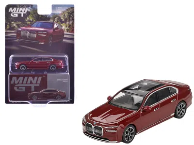 Mini Gt Bmw I7 Xdrive60 Aventurin Red Metallic Limited Edition 1/64 Diecast Model Car By