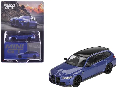 Mini Gt Bmw M3 Competition Touring Portimao Blue Metallic With Black Top 1/64 Diecast Model Car By
