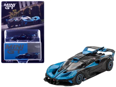 Mini Gt Bugatti Bolide Presentation Blue And Carbon Fiber Limited Edition 1/64 Diecast Model Car By