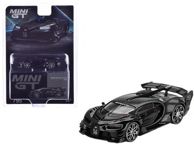 Mini Gt Bugatti Vision Gran Turismo Black And Carbon Limited Edition 1/64 Diecast Model Car By
