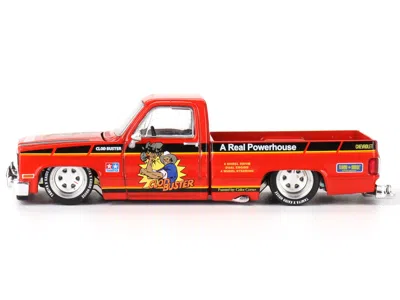 Mini Gt Chevrolet Silverado Pickup Truck "clod Buster" Orange With Black Stripes (designed By Jun Imai) "tam In Red