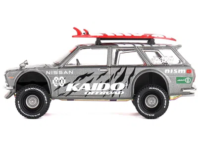 Mini Gt Datsun Kaido 510 Wagon 4x4 Rhd (right Hand Drive) "kaido Offroad V1" Gray Metallic With Red Interior