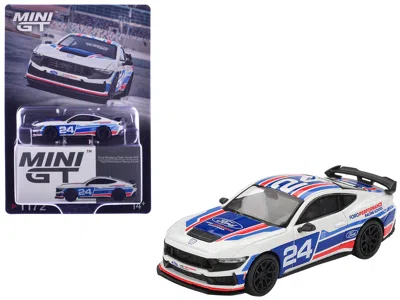 Mini Gt Ford Mustang Dark Horse #24 "ford Performance Racing School" White With Red And Blue Graphics Limite