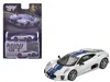 Mini Gt Jaguar C-x75 Silver Metallic With Blue Stripes Limited Edition 1/64 Diecast Model Car By  In Multi