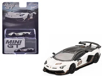 Mini Gt Lamborghini Aventador Svj 63 Bianco Asopo White With Carbon Top Limited Edition 1/64 Diecast Model C In Multi