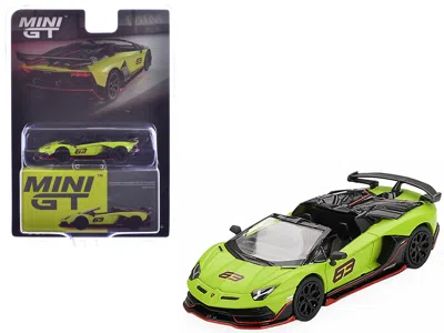 Mini Gt Lamborghini Aventador Svj 63 Roadster Verde Shock Green Limited Edition 1/64 Diecast Model Car By Mi