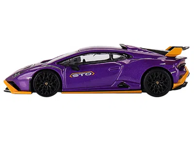 Mini Gt Lamborghini Huracan Sto Viola Pasifae Purple Metallic Limited Edition 1/64 Diecast Model Car By Mini