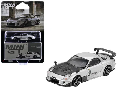 Mini Gt Mazda Rx-7 Re-amemiya Silver Metallic With Matt Black Hood Limited Edition 1/64 Diecast Model Car By