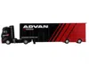 Mini Gt Mercedes-benz Actros With Racing Transporter Red And Black "advan" 1/64 Diecast Model Car By
