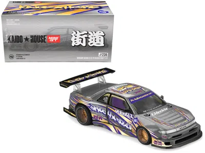 Mini Gt Nissan Silvia S13-r "kaido Drift V1" Rhd (designed By Jun Imai) Gray Metallic With Graphics "kaido H