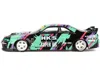 Mini Gt Nissan Skyline Gt-r (r33) "hks V1" Rhd (right Hand Drive) Black With Graphics (designed By Jun Imai)
