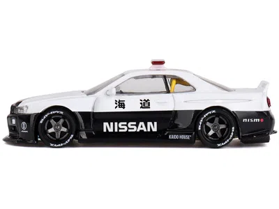 Mini Gt Nissan Skyline Gt-r (r34) "kaido Works (v2 Aero)" Rhd (right Hand Drive) Black And White "japan Poli