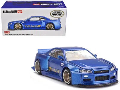 Mini Gt Nissan Skyline Gt-r (r34) "shinjuku V2 Aero" Rhd (right Hand Drive) Blue Metallic (designed By Jun I