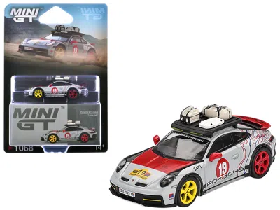 Mini Gt Porsche 911 Dakar #19 "uncle Rally" Gray With Graphics And Roof Rack Limited Edition 1/64 Diecast Mo In Multi