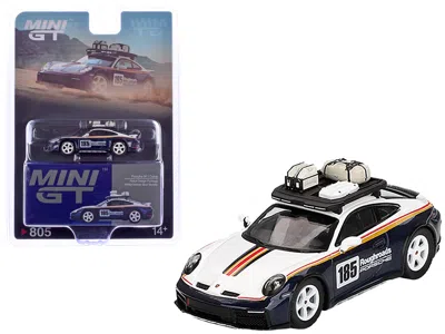 Mini Gt Porsche 911 Dakar Rallye Design Package #185 "roughroads Porsche" White And Gentian Blue Metallic Wi In Multi