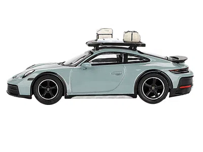 Mini Gt Porsche 911 Dakar Shade Green Metallic With Roofrack And Luggage Limited Edition To 9600 Pieces Worl