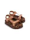 Mini Melissa Animal-print Sandals In Brown