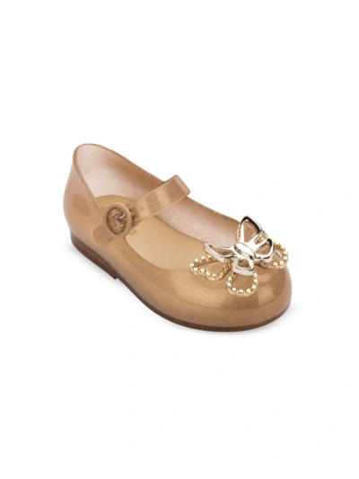 Mini Melissa Baby Girl's, Little Girl's & Girl's Sweet Love Fly Flats In Pearly Gold