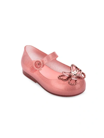 Mini Melissa Baby Girl's, Little Girl's & Girl's Sweet Love Fly Flats In Pink Glitter