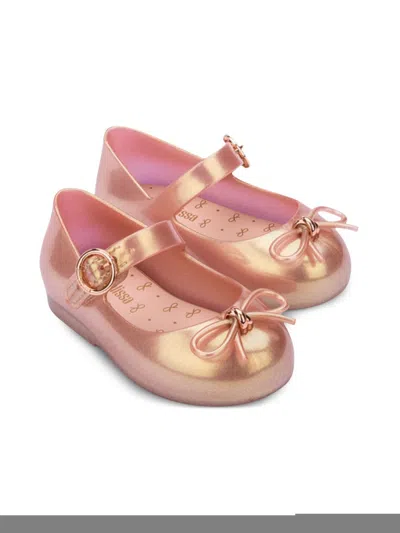 Mini Melissa Babies' Bow-detail Ballerina Shoes In Gold