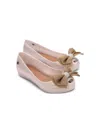 Mini Melissa Bow-detailing Ballerinas In Neutrals