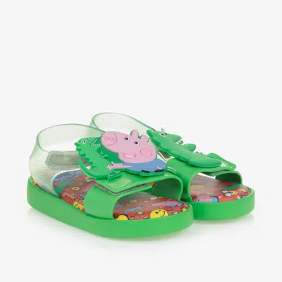 Mini Melissa Babies' Boys Green Peppa Pig Jelly Sandals